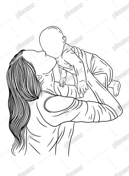 عکس کارتونی مادر و نوزاد