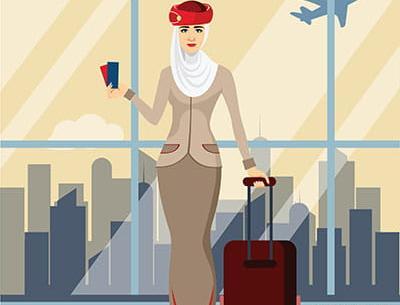 عکس کارتونی مهماندار هواپیما