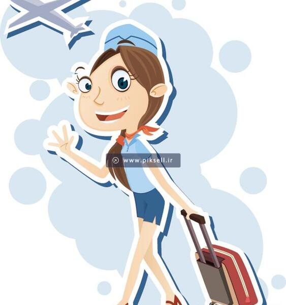 عکس کارتونی مهماندار هواپیما