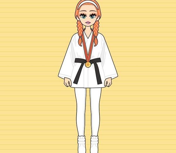عکس کارتونی دختر کاراته باز