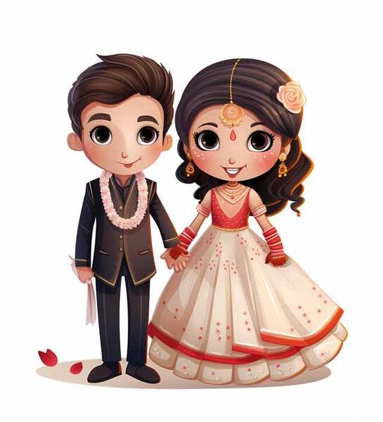 عکس پروفایل عروسی کارتونی