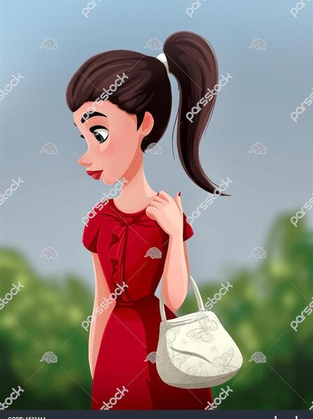 عکس دختر طبیعت کارتونی