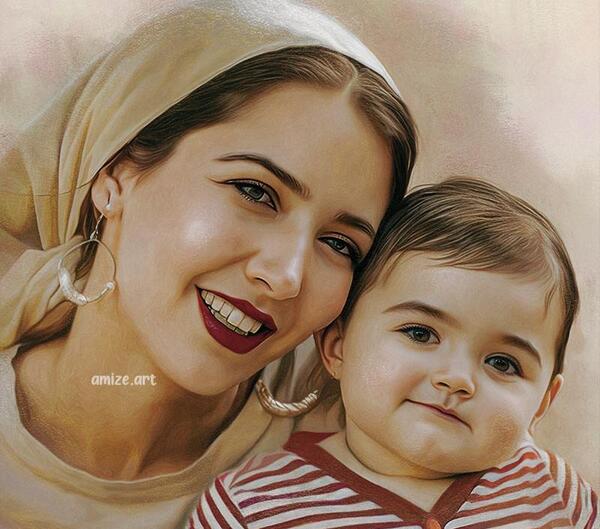 عکس کارتونی صورت مادر