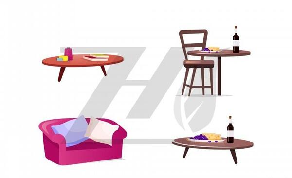عکس کارتونی میز و صندلی