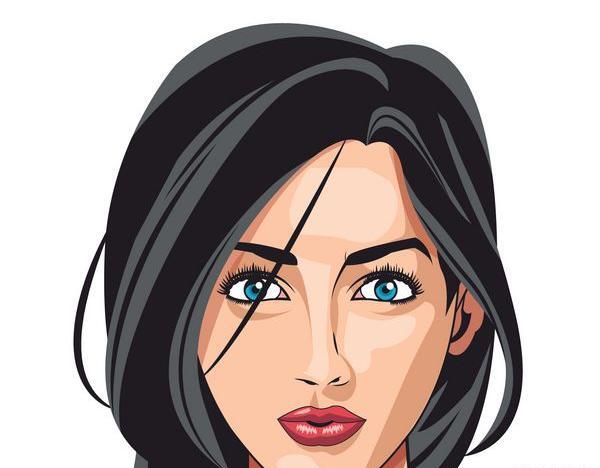 عکس کارتونی دختر چشم و ابرو مشکی