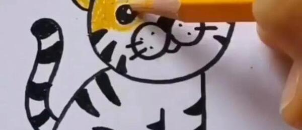 عکس نقاشی ببر کارتونی
