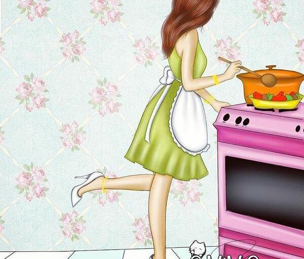 دخترونه عکس آشپزی کارتونی