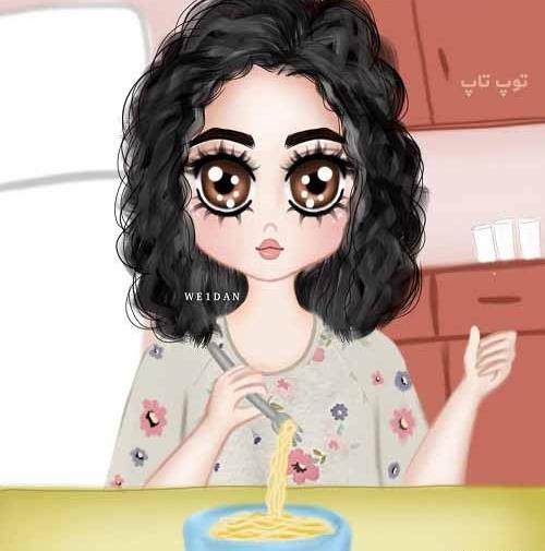 دخترونه عکس آشپزی کارتونی