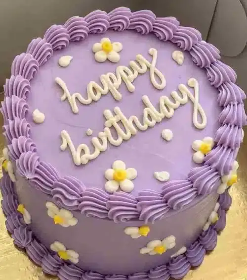 عکس کیک تولد دخترانه آبی و سفید
