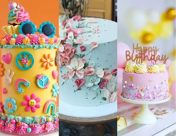 عکس کیک تولد یک طبقه ای