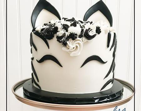 عکس کیک تولد تم سفید مشکی