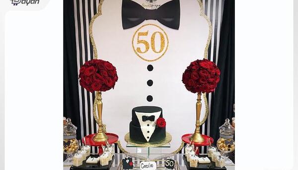 عکس کیک تولد تم سفید مشکی