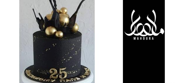عکس کیک تولد تم سفید مشکی