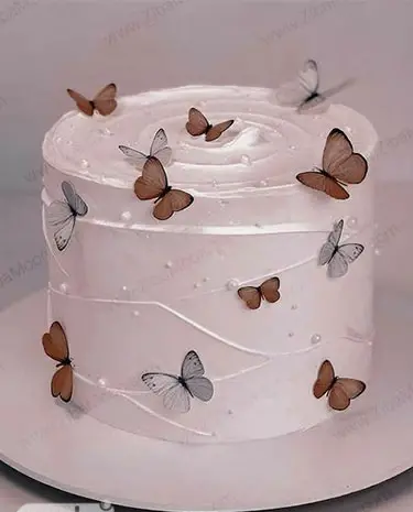 عکس کیک تولد دخترانه شیک و ساده پاییزی
