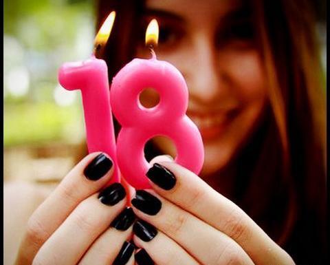 عکس کیک تولد با شمع ۱۸ سالگی