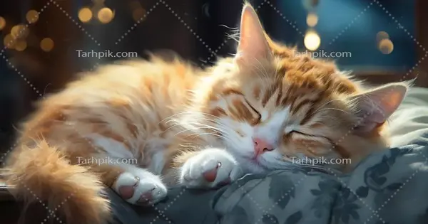 عکس بچه گربه خوابیده