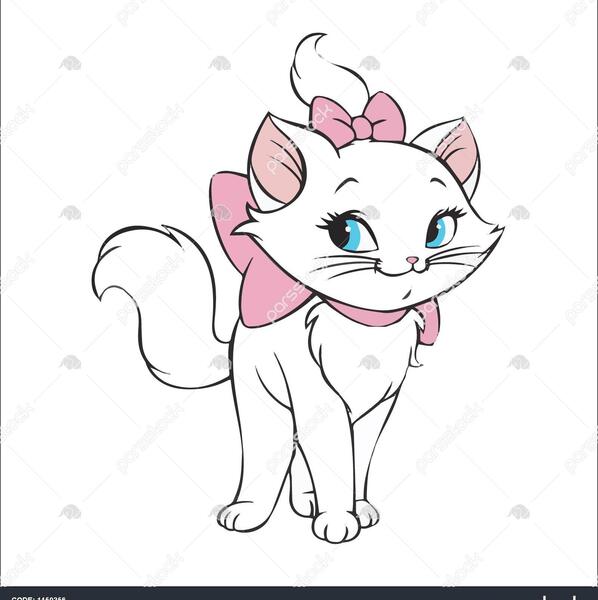 عکس نقاشی گربه دخترانه