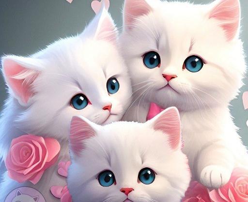 عکس گربه دونفره عاشقانه