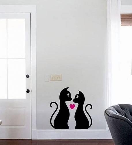 عکس نقاشی گربه روی دیوار