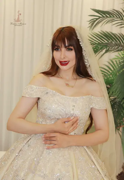 عکس لباس عروس به رنگ نباتی