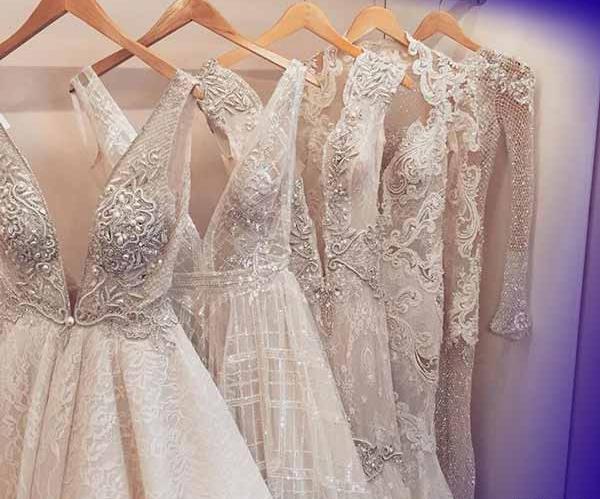 عکس لباس عروس به رنگ نباتی