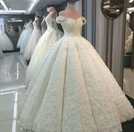 عکس لباس تور عروس پف دار