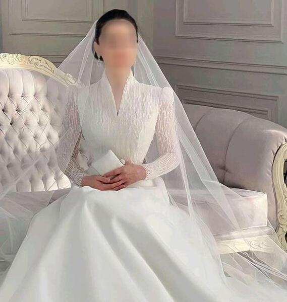 عکس لباس عروس با تور