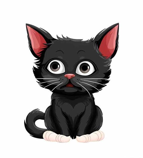 عکس گربه سیاه سفید کارتونی
