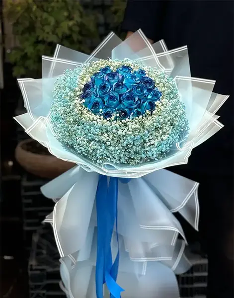 عکس گل رز آبی بنفش