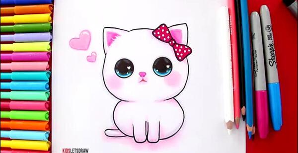 عکس گربه کوچولو بامزه نقاشی