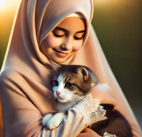 عکس دختر گربه