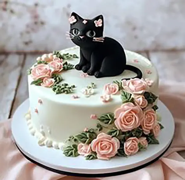 عکس کیک طرح گربه