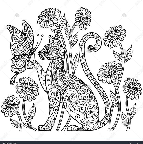 عکس طراحی گربه و پروانه