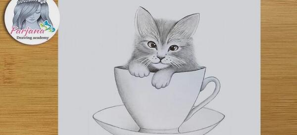 عکس طراحی گربه روی دیوار