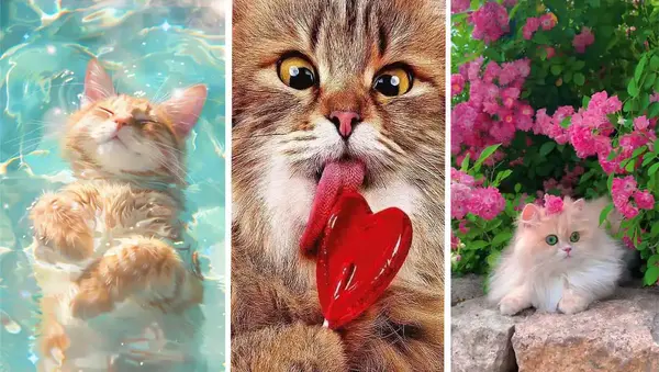 عکس پروفایل گربه بنفش