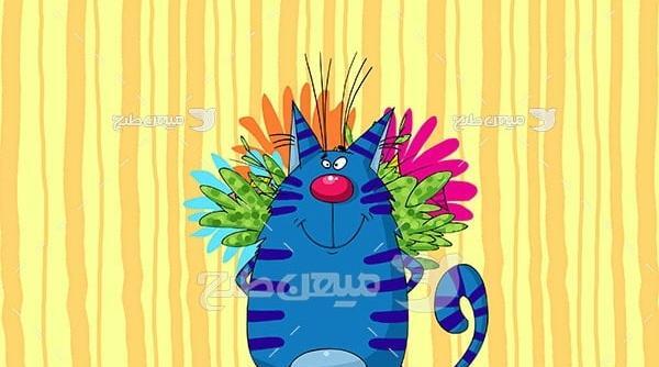 عکس کارتون گربه آبی