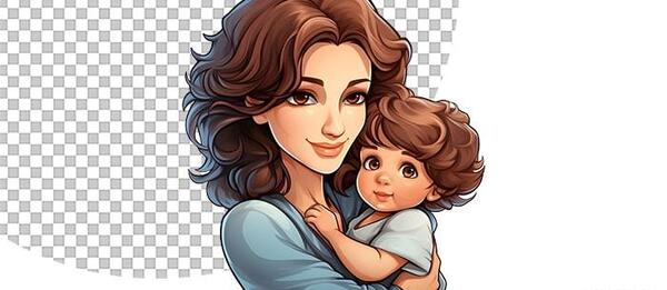 عکس کارتونی مادر و کودک