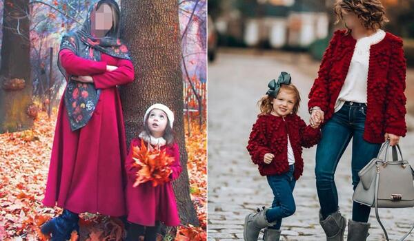 ژست عکس پاییزی مادر پسری
