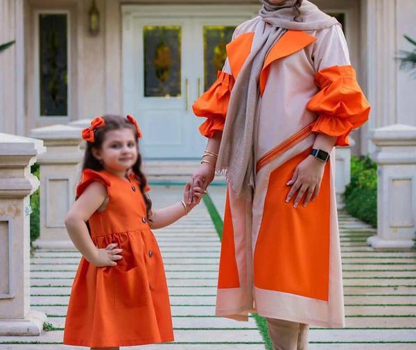 عکس ست مادر دختری بیرونی
