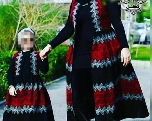 عکس ست مادر دختری بیرونی
