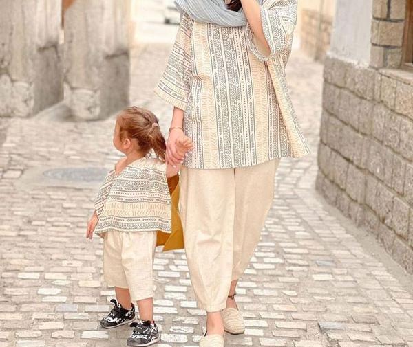 عکس ست مادر دختری بیرونی