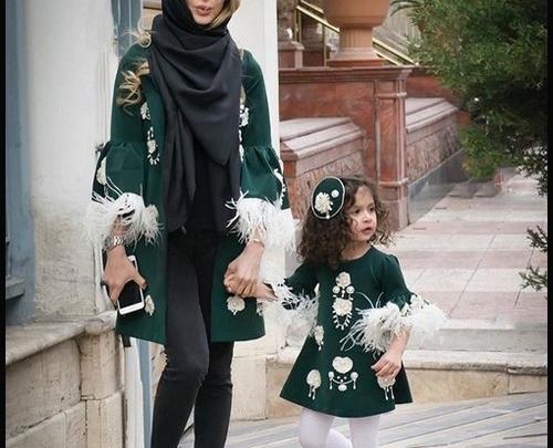 عکس ست مادر دختری بیرونی