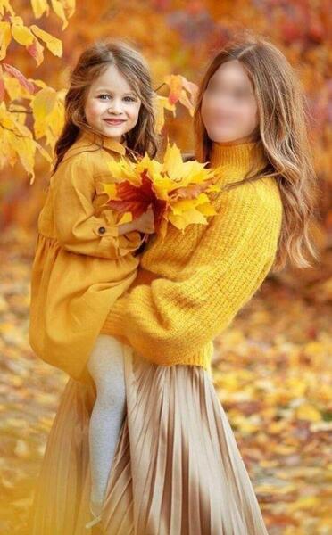ایده عکس پاییزی مادر دختری