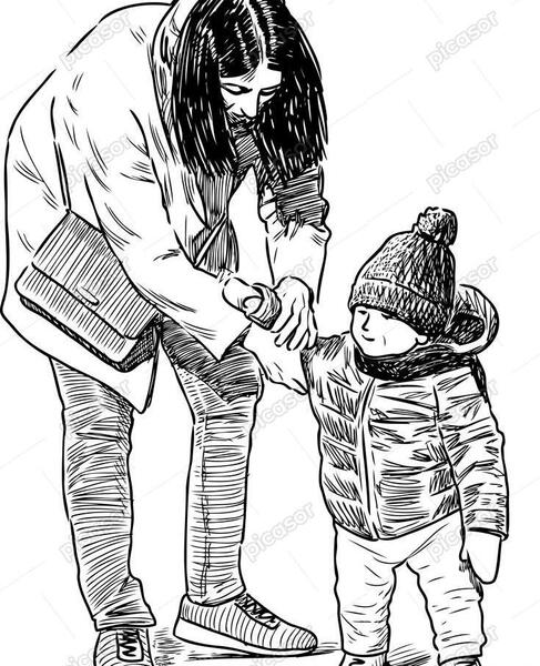 عکس نقاشی مادر تنها