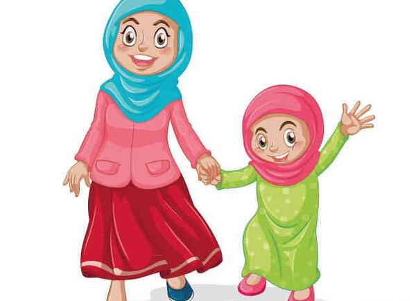 عکس مادر و دختر با حجاب