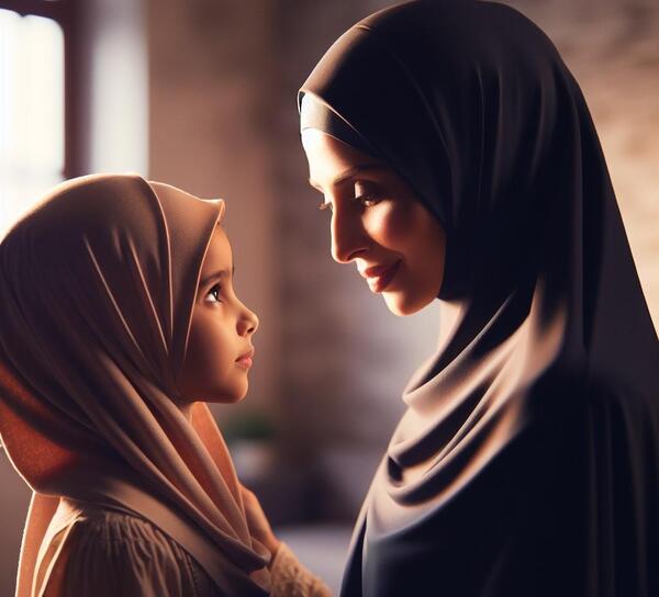 عکس مادر و دختر با حجاب