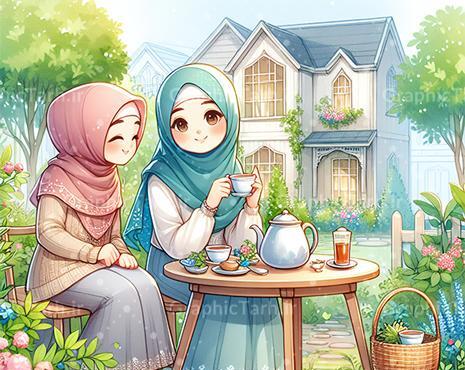 عکس مادر و دختر با حجاب