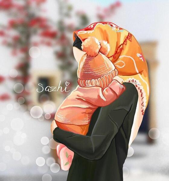 عکس مادر و دختر با حجاب
