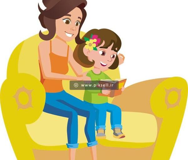 عکس مادر و دختر کارتونی
