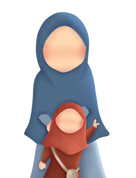 عکس مادر و دختر کارتونی
